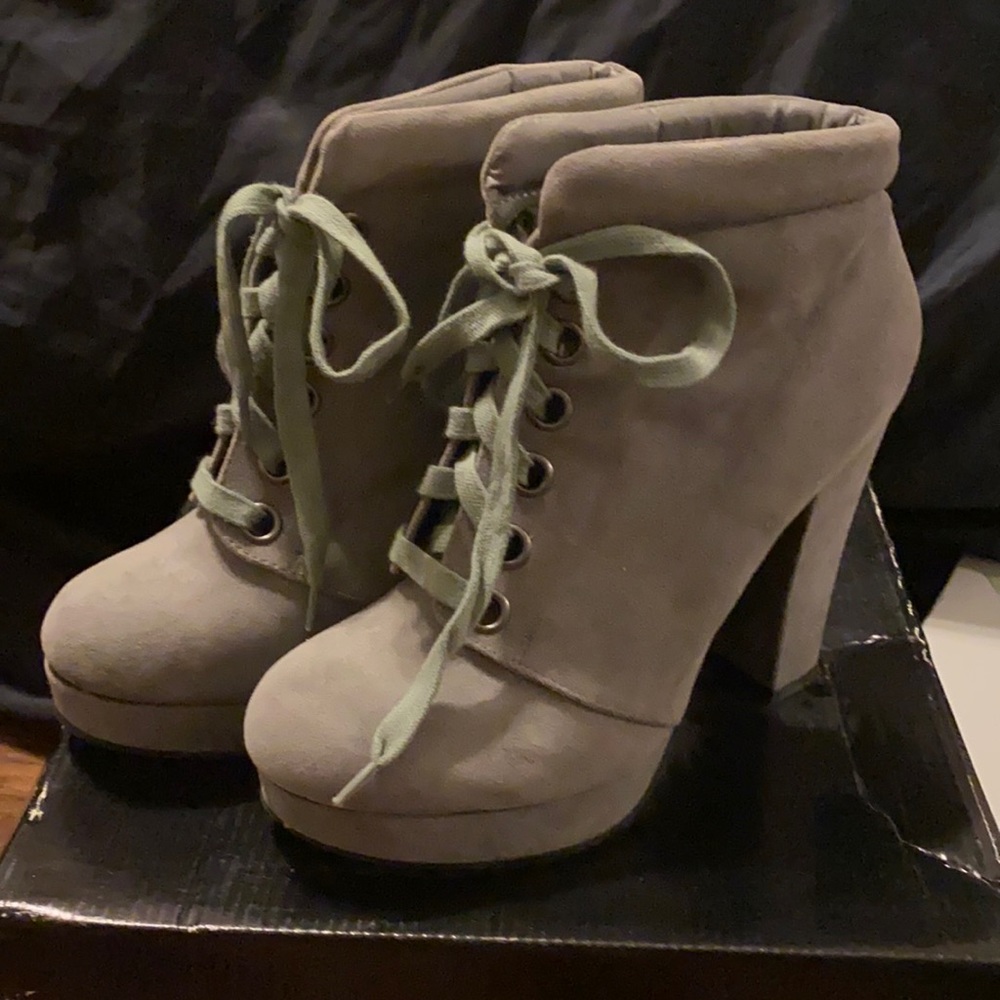 Grey High Heel Booties